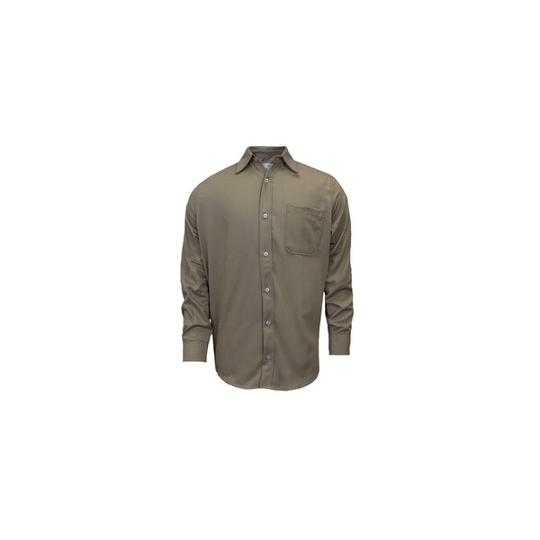 National Safety Apparel 7OZ KHAKI LONG SLEEVE SHIRT-LG, ULTRASOFT, LEFT BREAST POCKET SHRUKLGRG